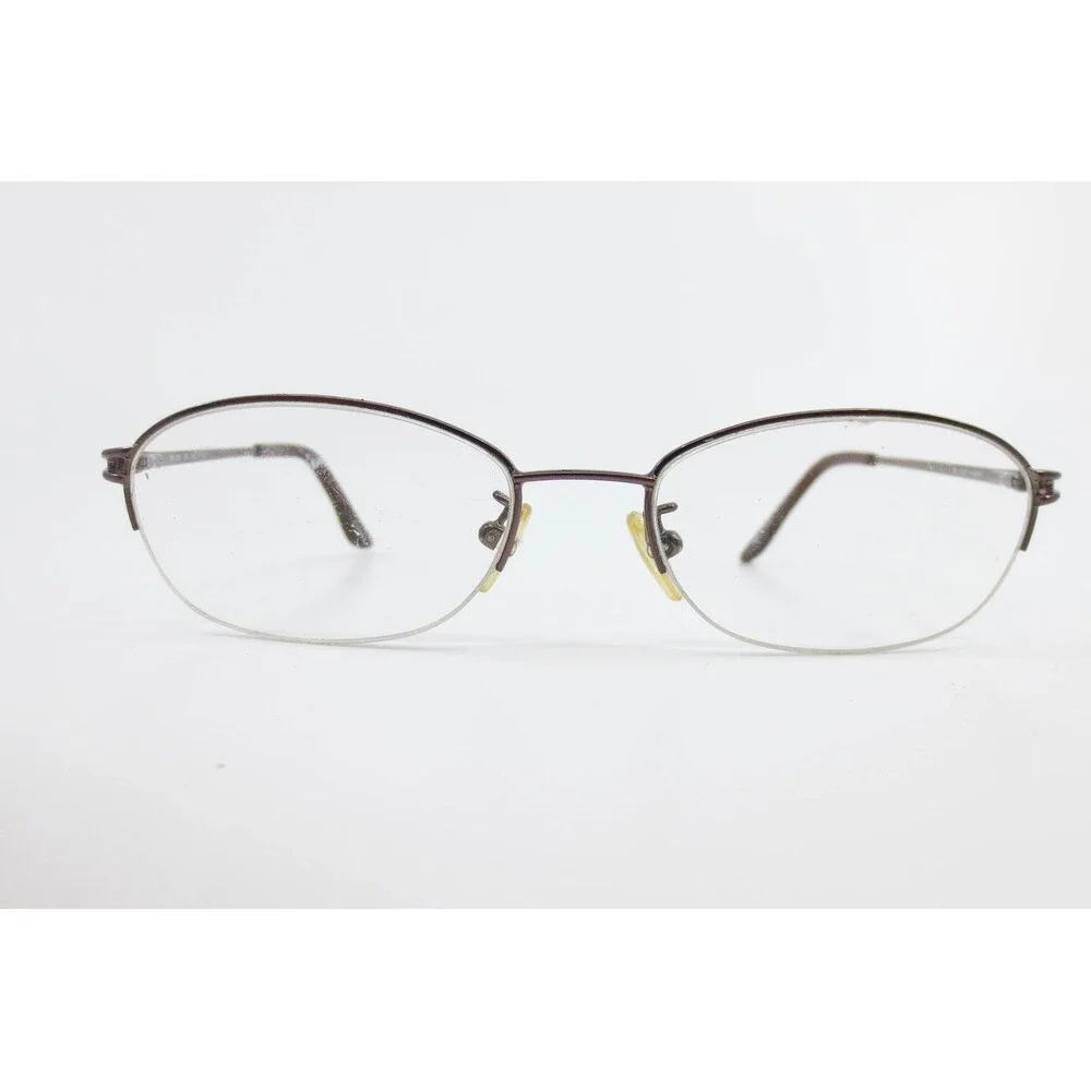 South Hampton SH 800 BR Brown Semi Rimless Oval Eyeglass Frames 51-17-135
